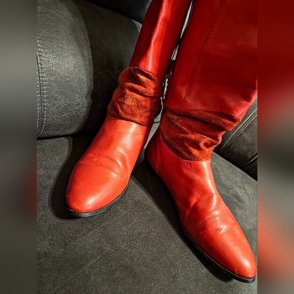 FLINGS RED Leather VINTAGE Western Boots sz8 - Picture 13 of 13
